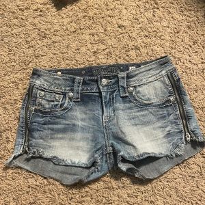 Miss Me Side Zip Denim Shorts